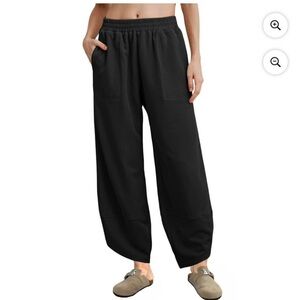 Black Wide Leg Activewear Pants Sweatpants Wide Trousers